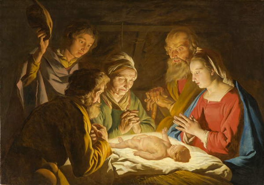 Detail of The Adoration of the Shepherds, c.1635-1637 by Matthias Stomer