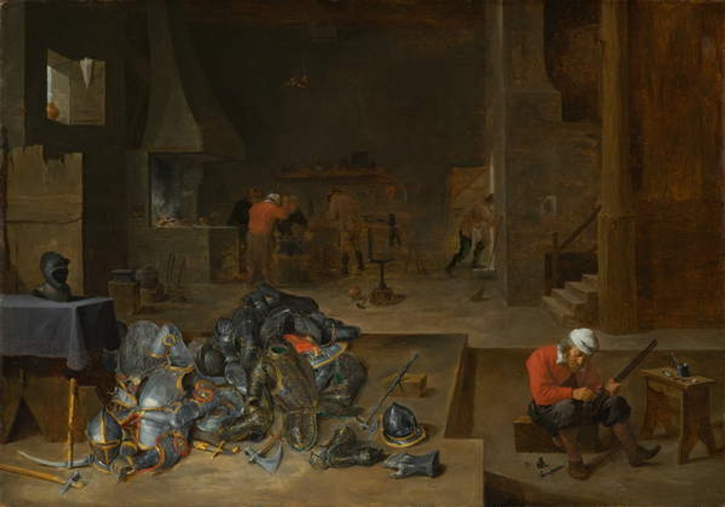 Detail of The Armorer's Shop, c.1640-1645 by David the Younger Teniers
