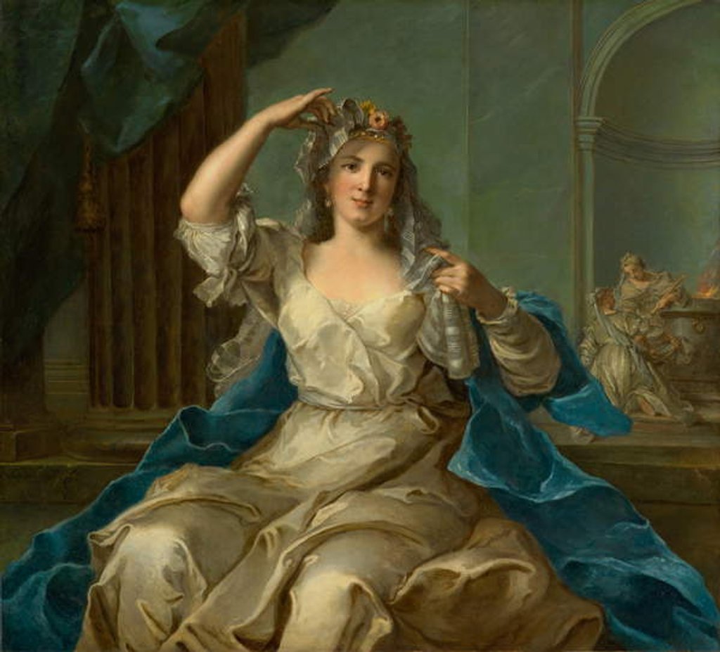 Detail of Portrait of a Lady as a Vestal Virgin, 1759 by Jean-Marc Nattier