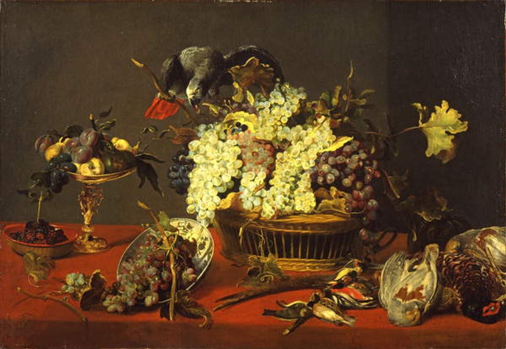 Detail of Still Life with Gray Parrot, c.1630 by Frans Snyders