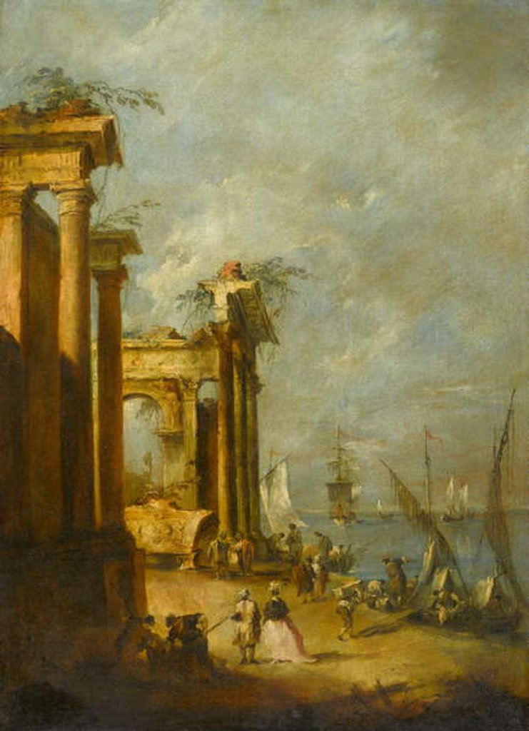 Detail of Roman Ruins Near the Lagoon, c.1765-1775 by Francesco Guardi