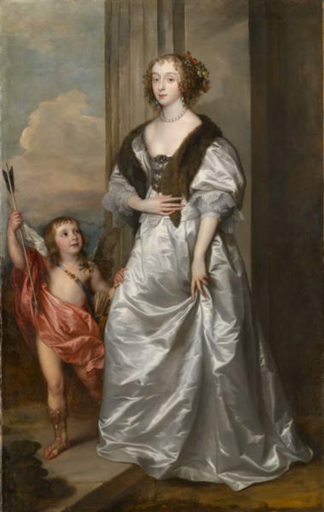 Detail of Lady Mary Villiers, Later Duchess of Richmond and Lennox, with Charles Hamilton, Lord Arran, c.1637 by Anthony van Dyck