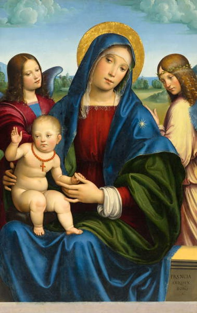 Detail of Madonna and Child with Two Angels, c.1495-1500 by Il Francia