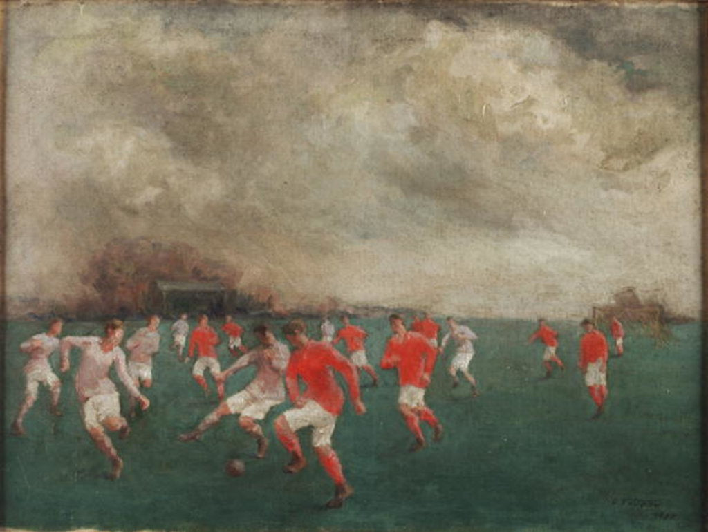 Detail of A Soccer Match, 1920 by English School