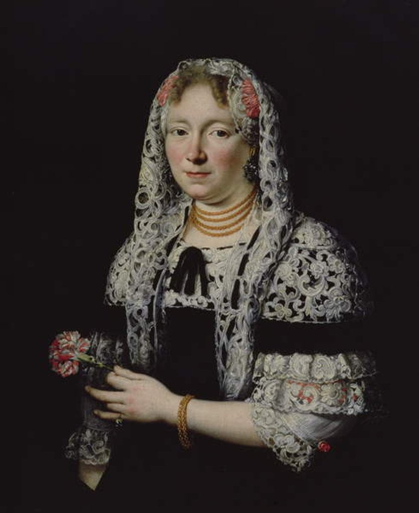 Detail of Portrait of a Patrician Lady from Gdansk by Andrzej Stech