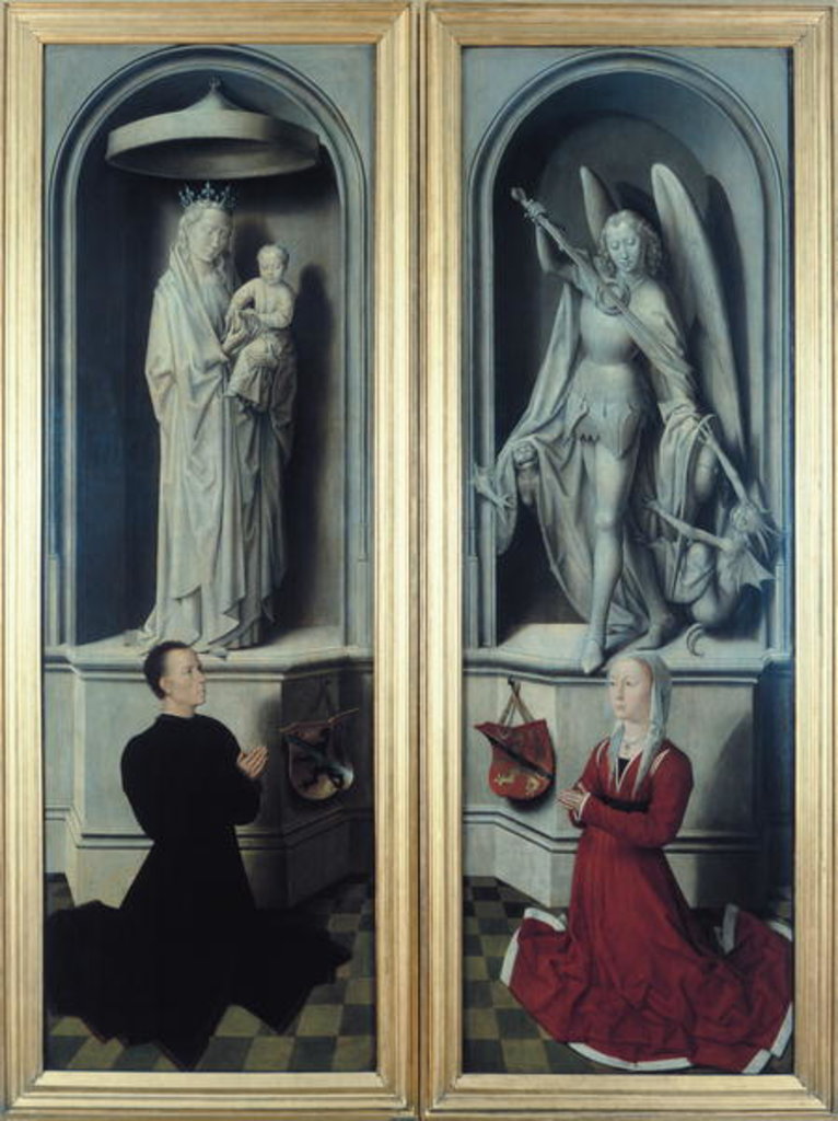 Detail of View of The Last Judgement with its panels closed by Hans Memling