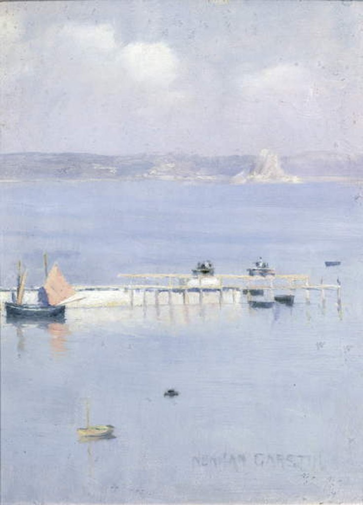 Detail of A View of Mount's Bay with the North Pier, c.1892 by Norman Garstin
