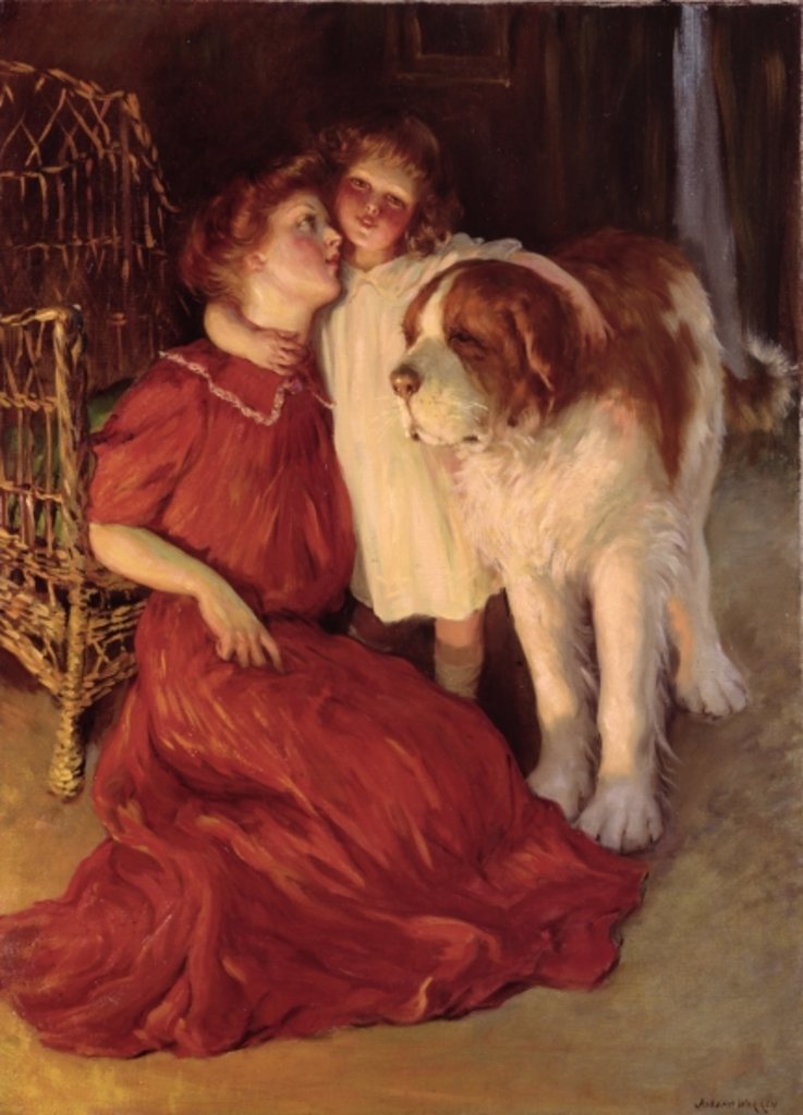 Detail of In the Firelight's Glow by Joseph Warren