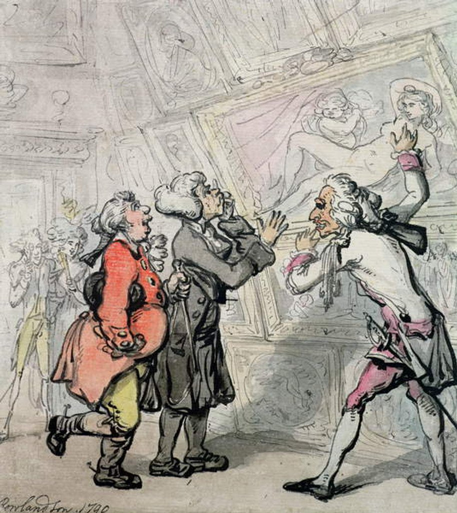 Detail of Englishmen Viewing Pictures on the Grand Tour, 1790 by Thomas Rowlandson