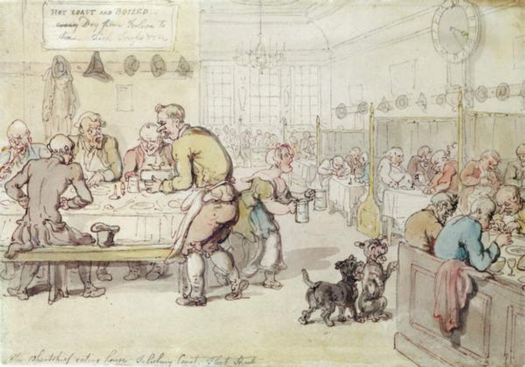 Detail of The Wheatshief Eating House, Salisbury Court, Fleet Street by Thomas Rowlandson