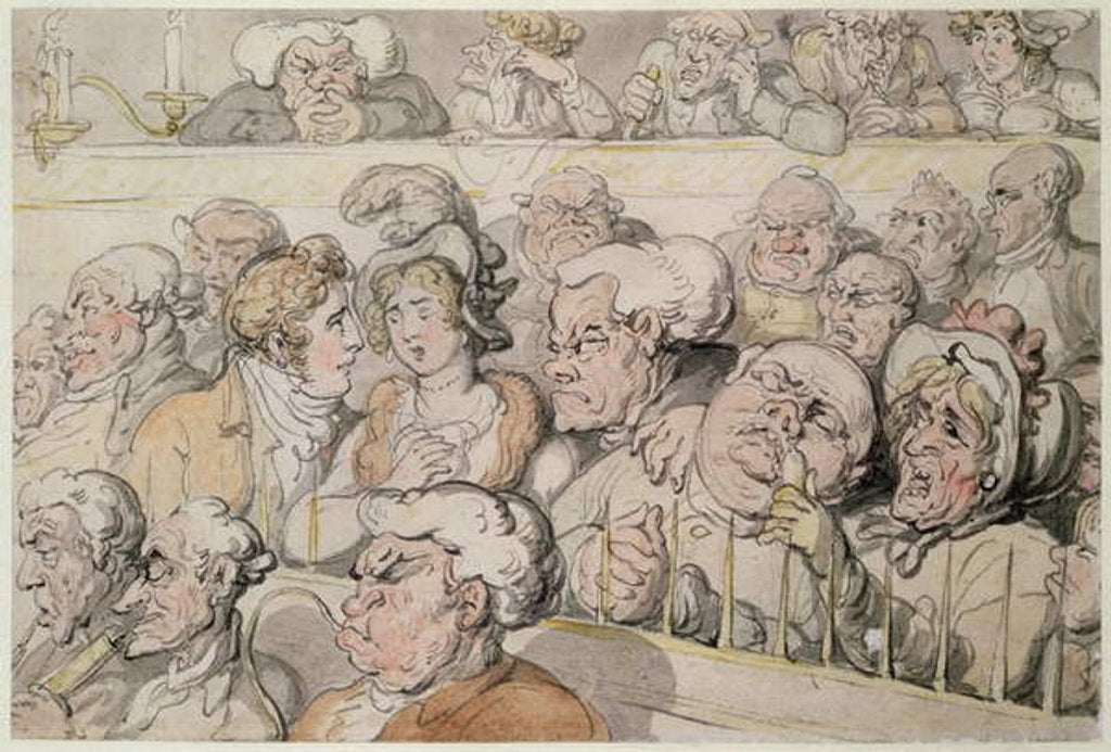 Detail of At the Theatre, In the Pit by Thomas Rowlandson