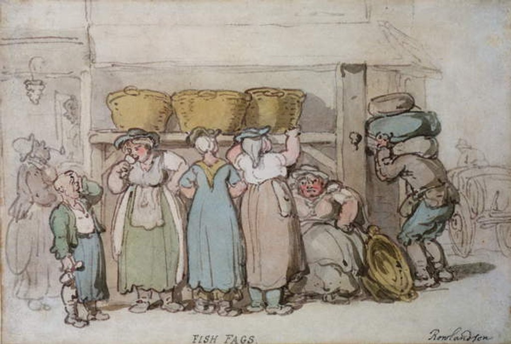 Detail of Fish Fags by Thomas Rowlandson