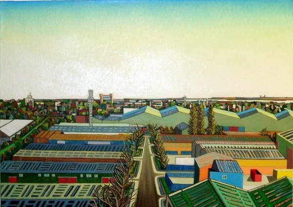 Detail of Thames Gateway Winter by Noel Paine