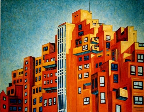 Detail of Free Trade Wharf, by Noel Paine