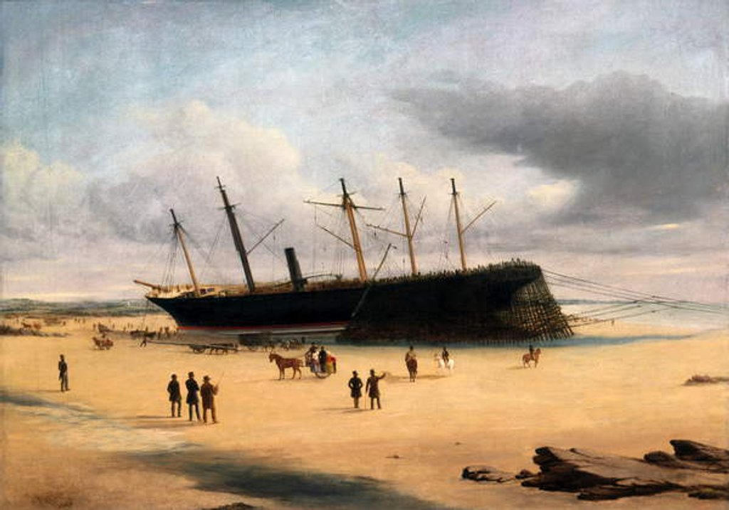 Detail of SS Great Britain Ashore in Dundrum Bay, Ireland, 1846 by English School