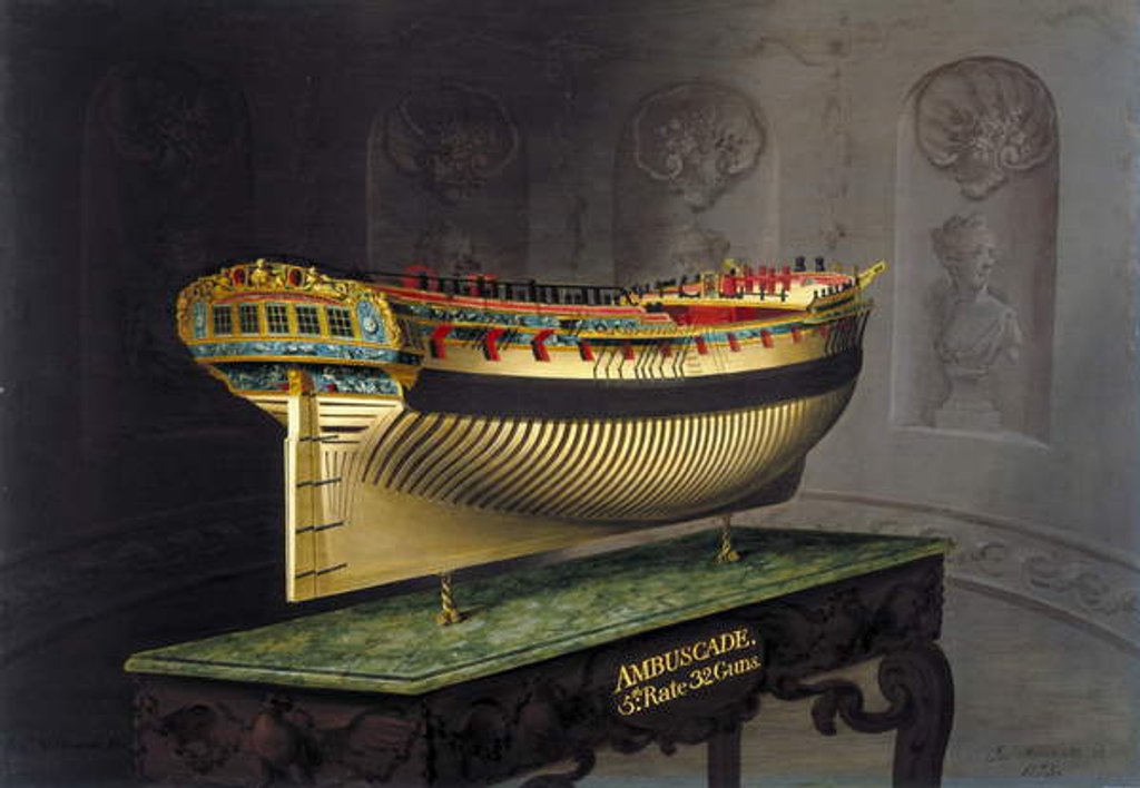 Detail of HMS Ambuscade, 1775 by Joseph Marshall