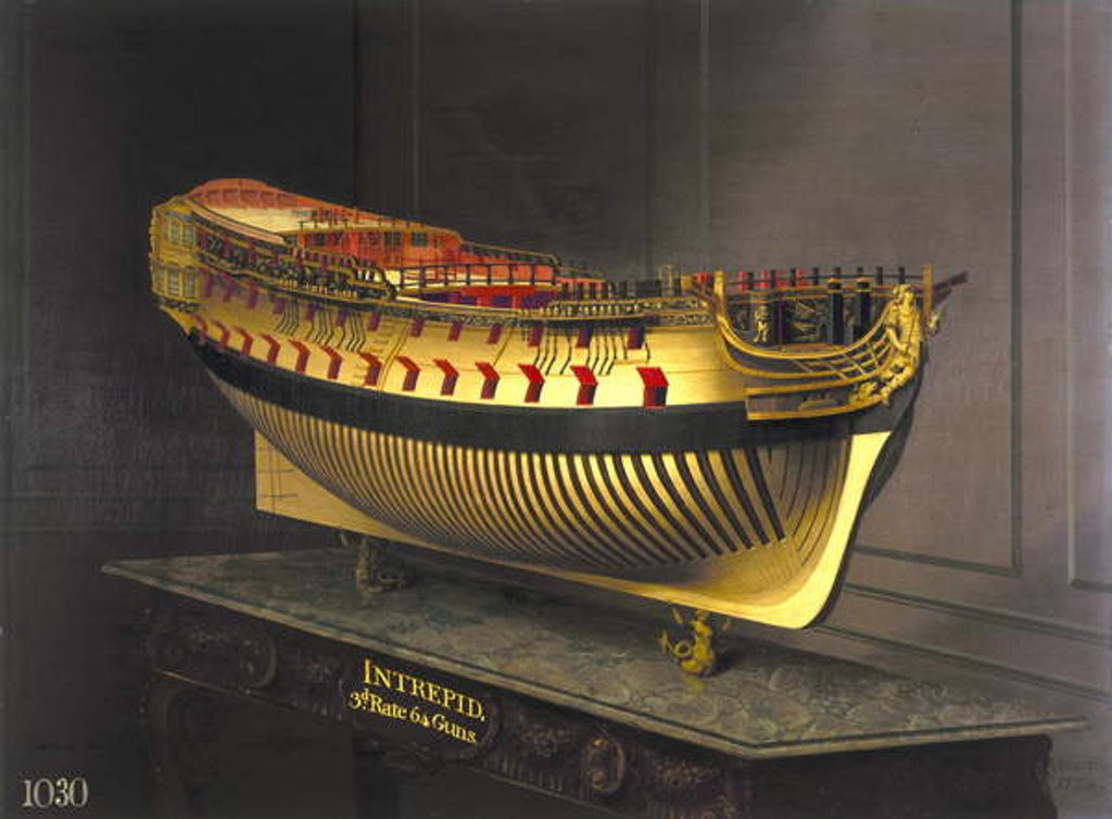 Detail of HMS Intrepid, 1773-75 by Joseph Marshall