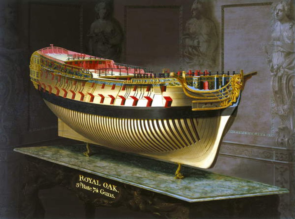 Detail of HMS Royal Oak, 1773-75 by Joseph Marshall