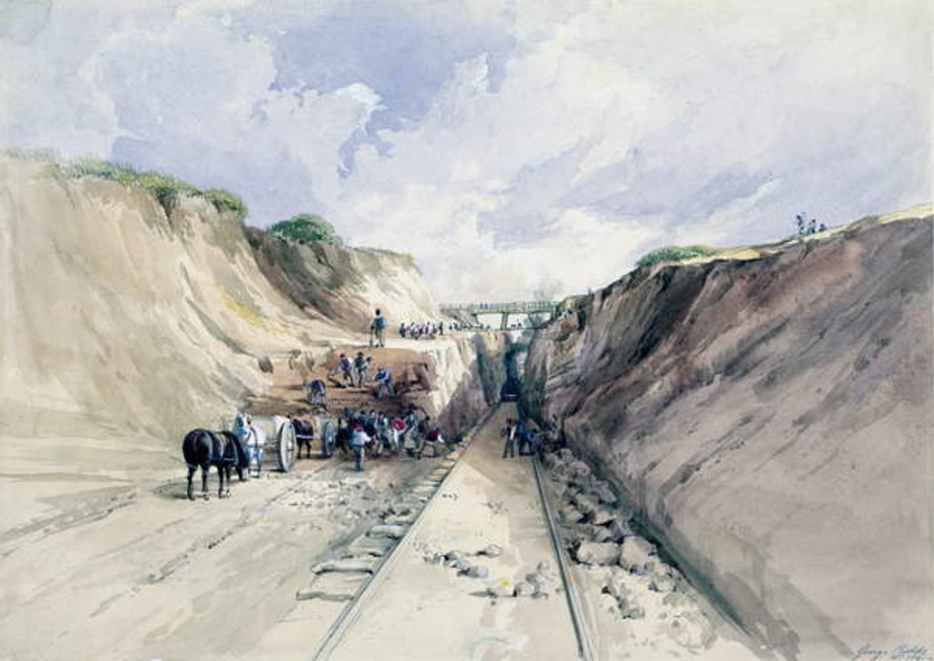 Detail of Digging a Cutting on the Great Western Railway, 1841 by George Childs