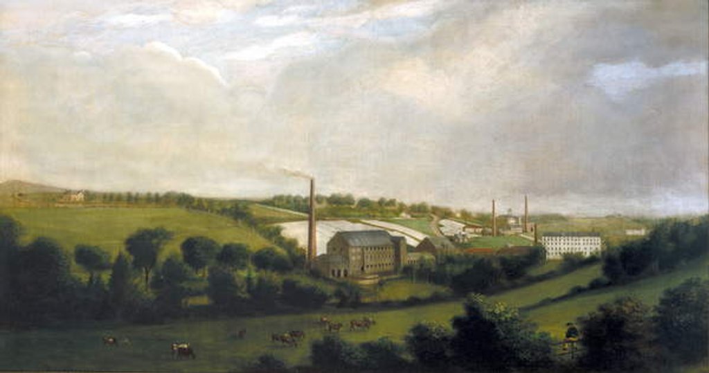 Detail of Linen Mill at Chapelizod, near Lucan, Dublin, Ireland, c.1840 by English School