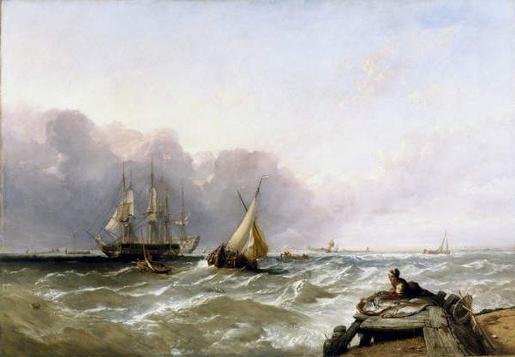 Detail of Shipping Off the Dutch Coast, c.1830 by William Clarkson Stanfield