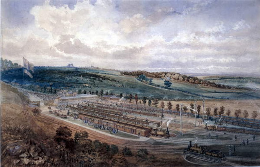 Detail of Epsom Station on Derby Day, 1878 by P.R. Perry