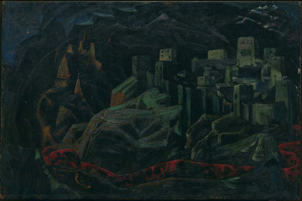 Detail of The Dead City, 1918 by Nicholas Roerich