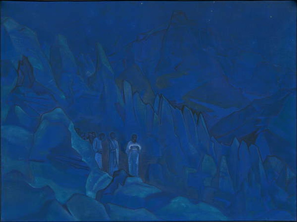 Detail of Burning of Darkness, 'His Country' series, 1924 by Nicholas Roerich