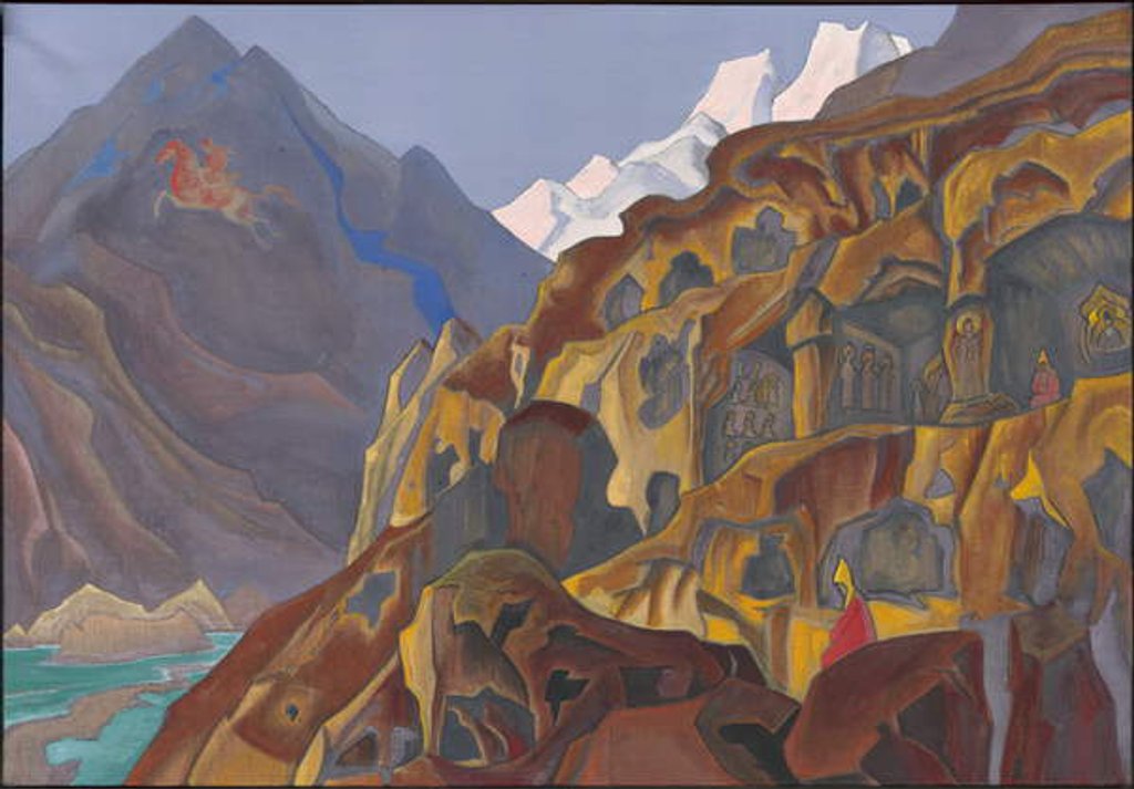 Detail of Sacred Caves, 1932 by Nicholas Roerich