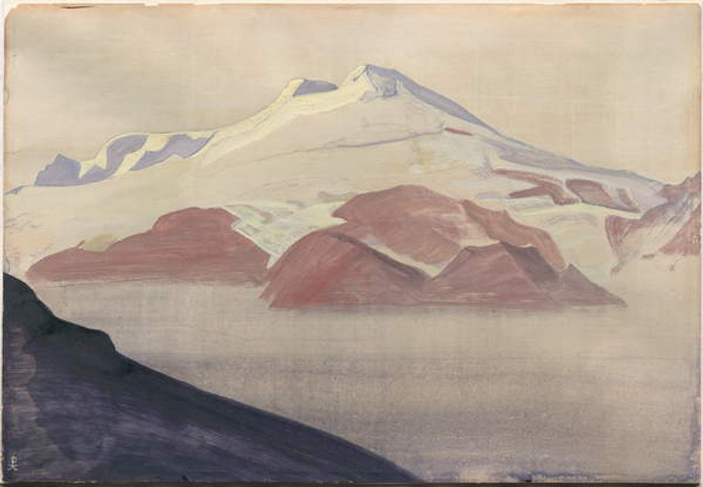 Detail of Elbrus, Caucasus, album leaf, 1933 by Nicholas Roerich