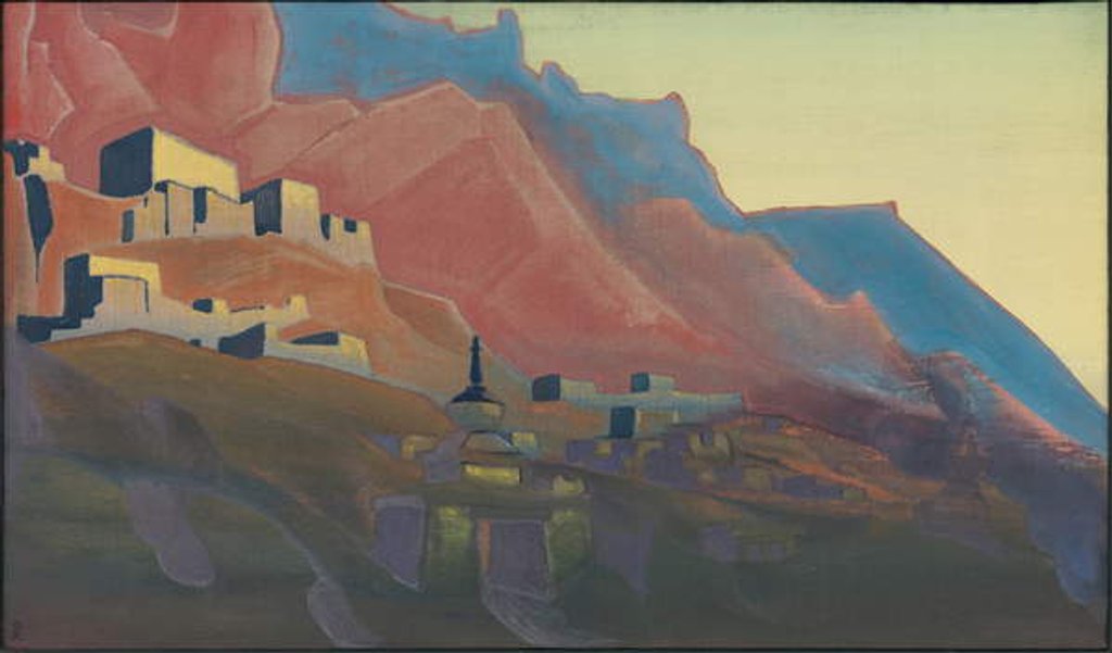 Detail of Ladakh, Sunset, 'Holy Mountains' series, 1933 by Nicholas Roerich