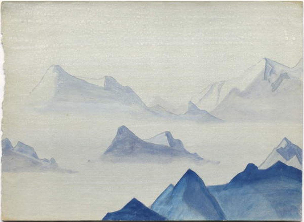 Detail of Himalayas, album leaf, 1933/34 by Nicholas Roerich