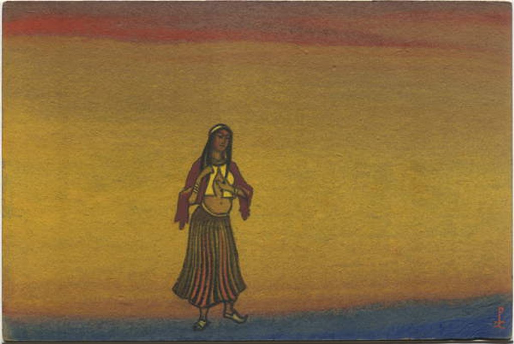 Detail of A Captive Girl, costume design for 'Polovtsian Dances' from Borodin's opera 'Prince Igor', 1943 by Nicholas Roerich