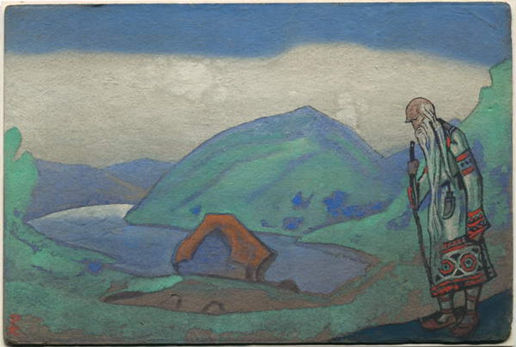 Detail of The Sage, décor and costume design for Stravinsky's ballet 'Le Sacre du Printemps', 1944 by Nicholas Roerich