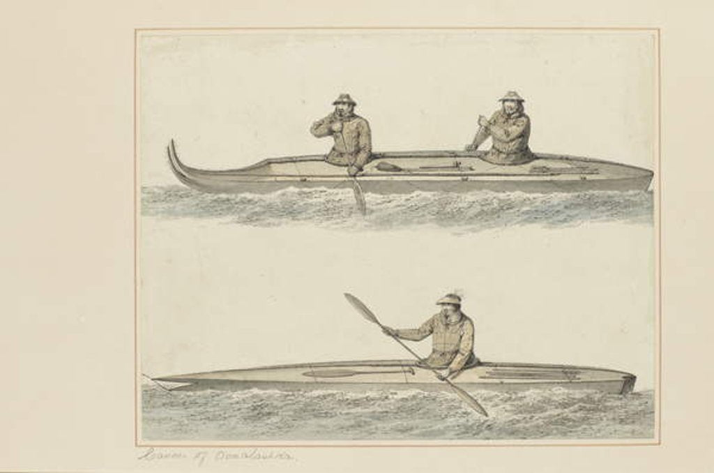 Detail of 30: Canoes of Oonalashka by John Webber