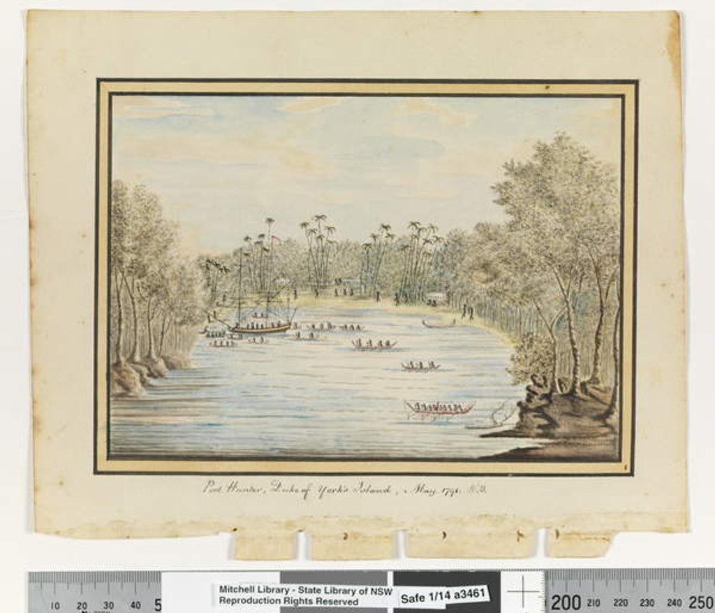 Detail of Opp. p. 260. Port Hunter, Duke of York's Island, May 1791, c.1802 by William Bradley