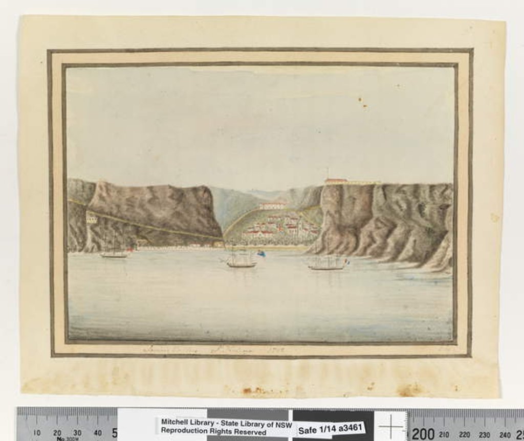 Detail of Opp. p. 299. `James's Valley St Helena 1792', c.1802 by William Bradley