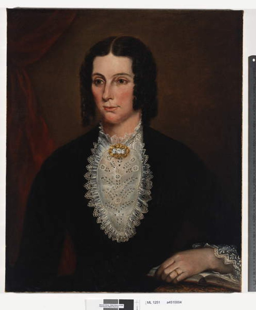 Detail of Portrait of Sarah Scarvell, nee Redmond, 1855 by Richard Noble