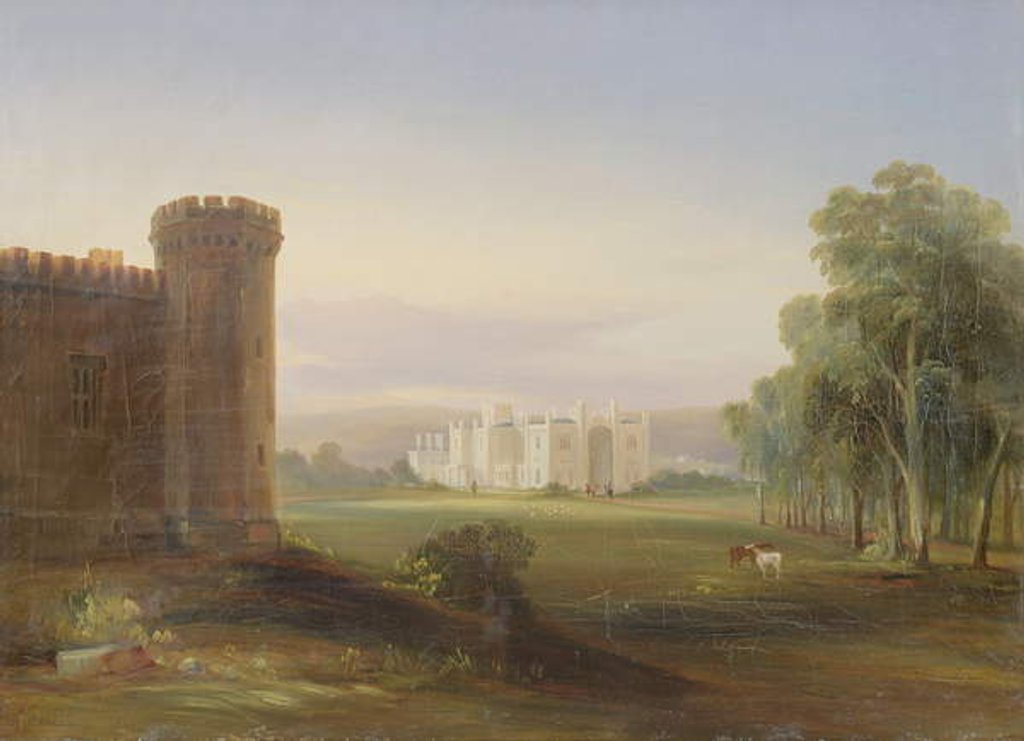 Detail of Government House and Stables, Sydney, 1841 by Conrad Martens