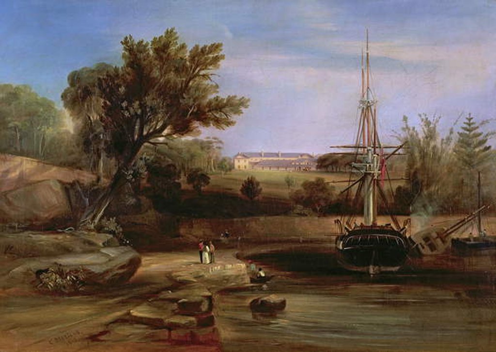 Detail of Sydney Cove, 1842 by Conrad Martens