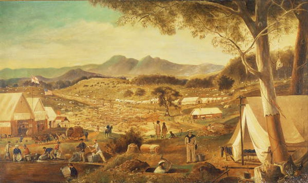 Detail of Gold diggings, Ararat, 1853 by J Roper
