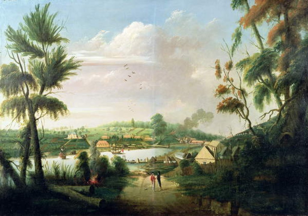 Detail of A direct north general view of Sydney Cove, 1794 by Thomas Watling