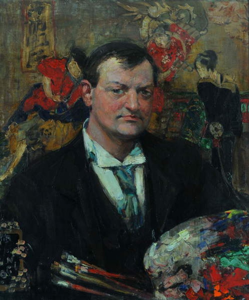 Detail of Edward Atkinson Hornel by Bessie MacNicol