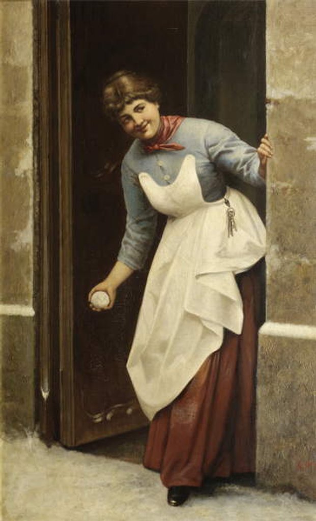 Detail of Woman with a snowball by W. F.