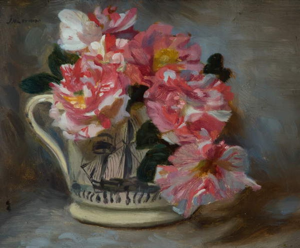 Detail of Striped Roses in a Ship Mug by John Henry Lorimer