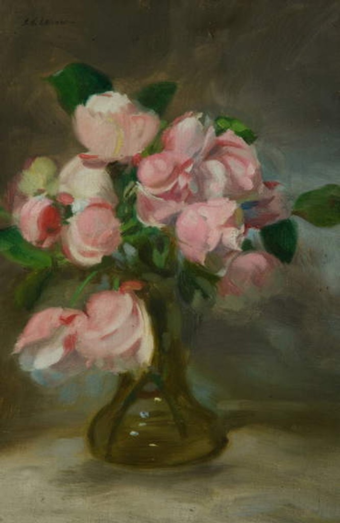 Detail of Still life with a vase of flowers by John Henry Lorimer