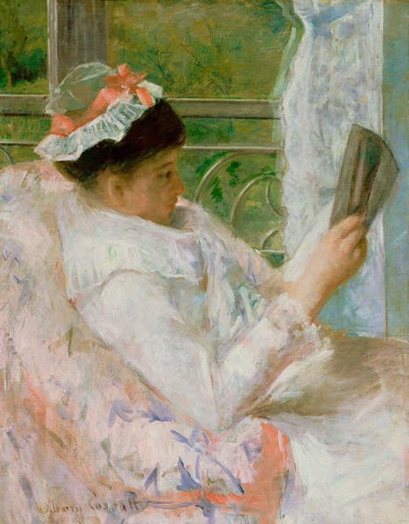 Detail of The Reader c.1878 by Mary Stevenson Cassatt