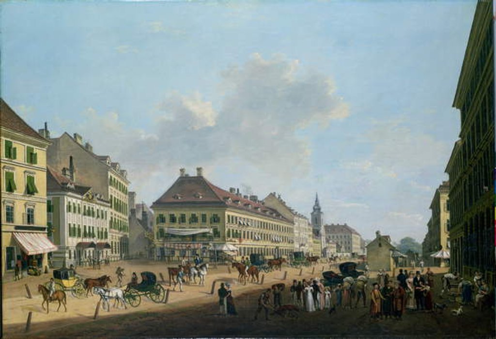 Detail of Vienna, the promenade, 1824 by Franz Scheyerer