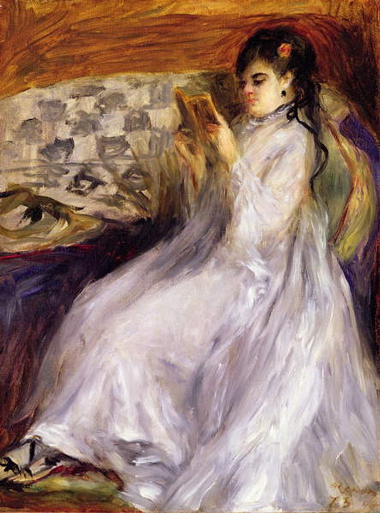 Detail of Young Woman Reading, c.1873 by Pierre Auguste Renoir