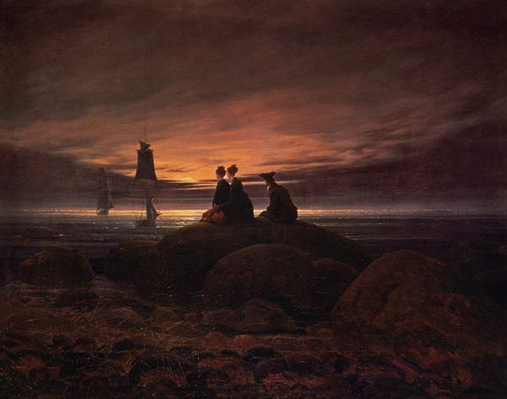 Detail of Moon Rising Over the Sea, 1822 by Caspar David Friedrich